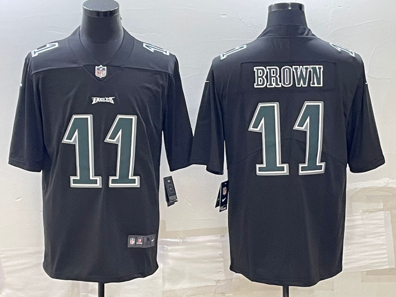 Men's Philadelphia Eagles #11 A.J. Brown Black Green Vapor Untouchable Limited Stitched Jersey
